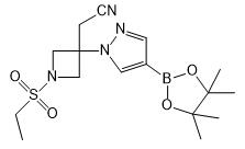 2-(1-(乙基磺酰基)-3-(4-(4,4,5,5-四甲基-1,3,2-二噁硼烷-2-基)-1H-吡唑-1-基)氮杂丁烷-3-基)乙腈(CAS:1919837-50-5)